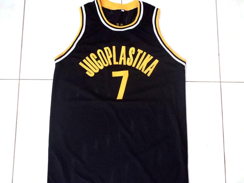 Toni Kucok Jersey #7 Jugoplastika Yugoslavia Basketball Black by My store basketball