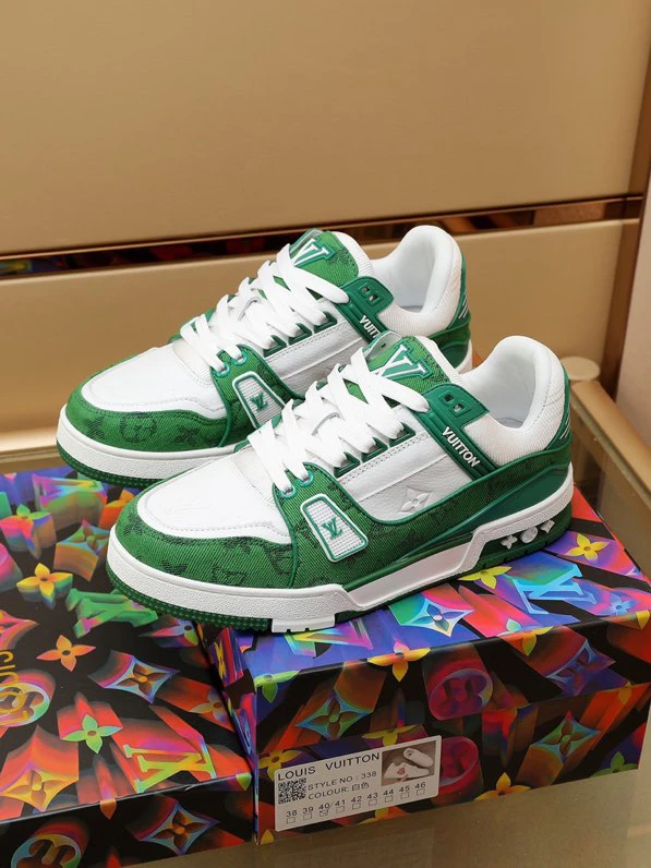 Luxury Virgil Trainer Sneakers Shoes Signature Green Monogram by Air Jordan
