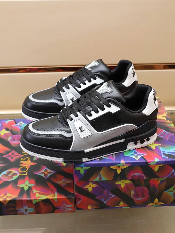 Luxury Virgil Trainer Sneakers Shoes #54 Signature Black Grey Monogram by Air Jordan
