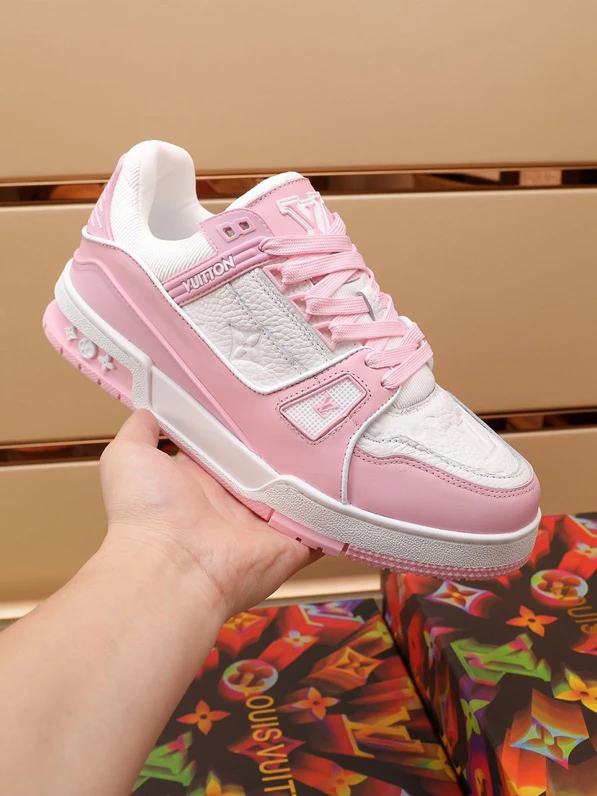 Luxury Virgil Trainer Sneakers Shoes Signature Pink Chalk Monogram by Air Jordan
