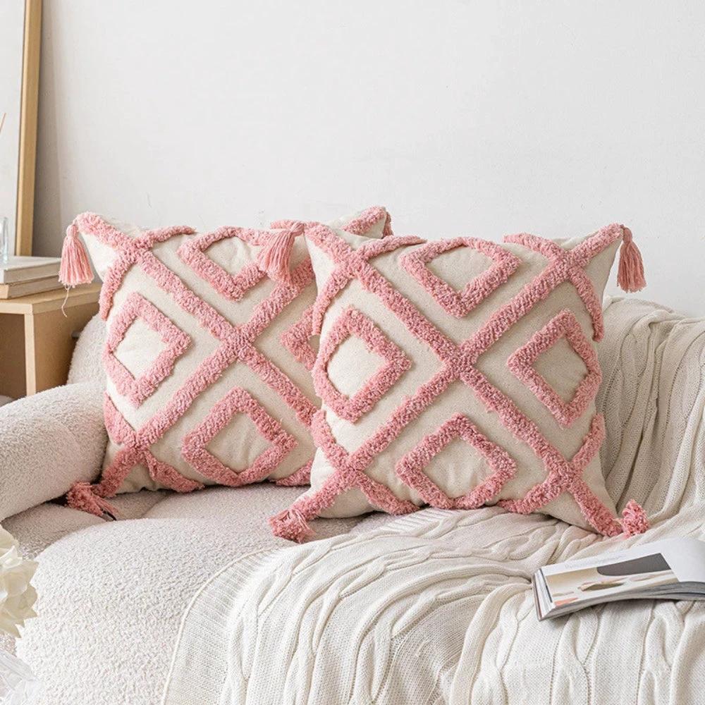 Tassel-Trimmed Boho Floral Cushions by Casa & Beyond