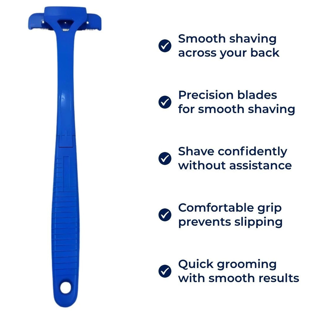 Extra-Long Handle Reach – Sharp Stainless Blades – Smooth Pain-Free Shave – Effortless DIY Grooming for Men Bowlift by Bowlift