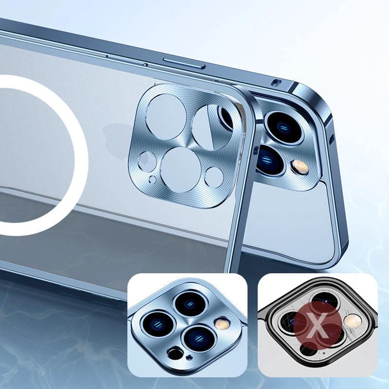 Magnetic phone case for iPhone with metal frame by Bowlift