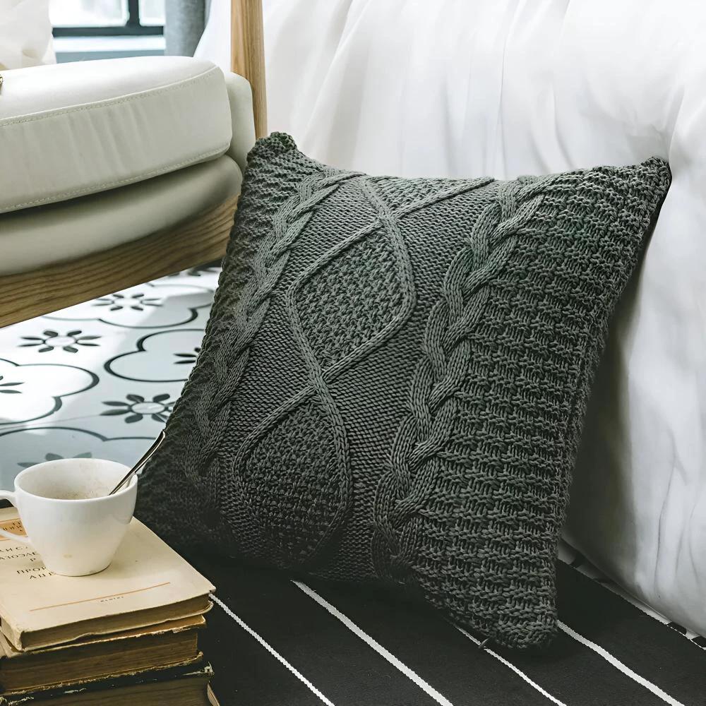 Braided Knitted Cushion Cover by Casa & Beyond