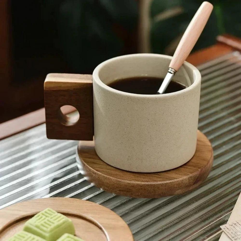 Modernist Ceramic Wooden Pallet Mug by Casa & Beyond