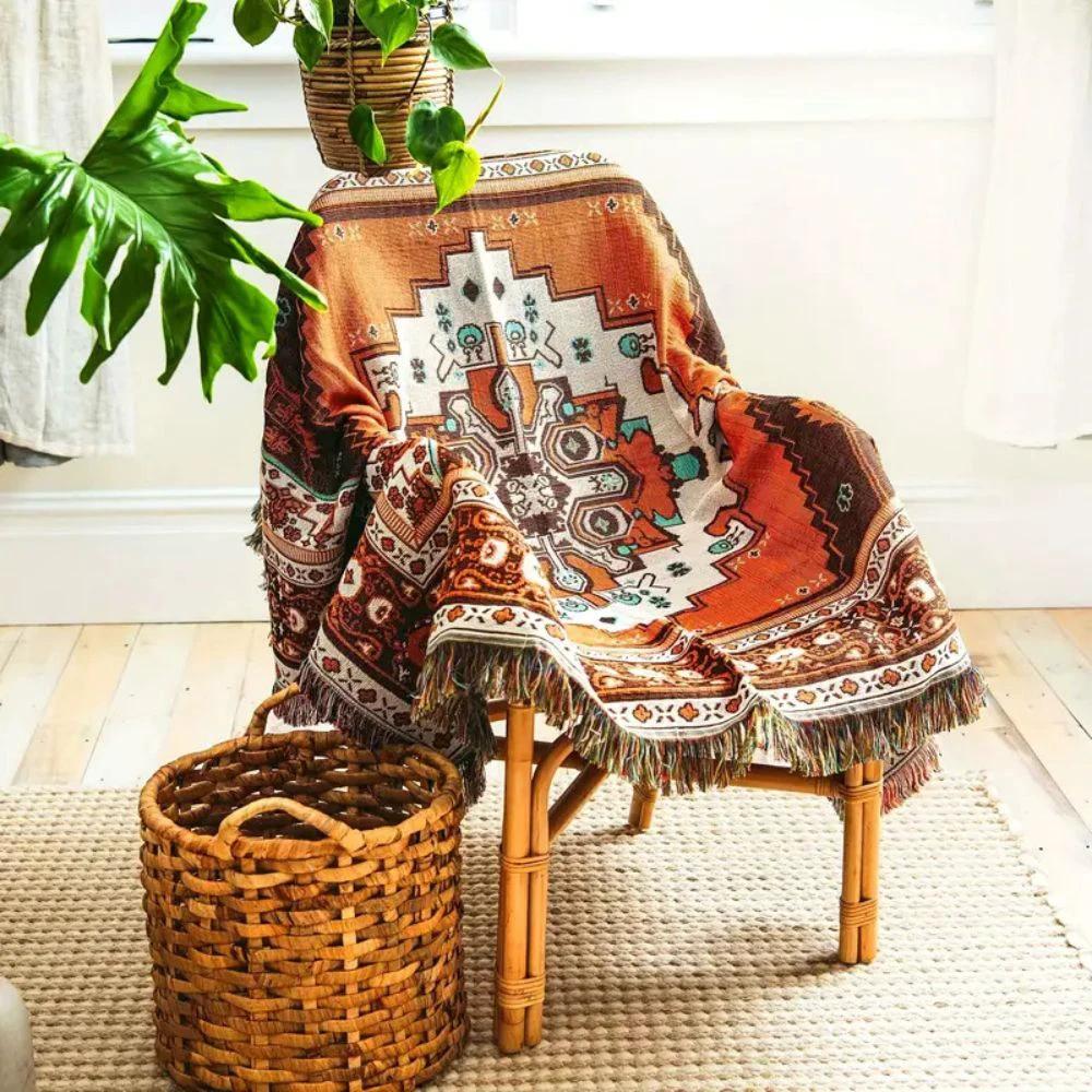 Boho Chic Patterned Throw Blanket by Casa & Beyond