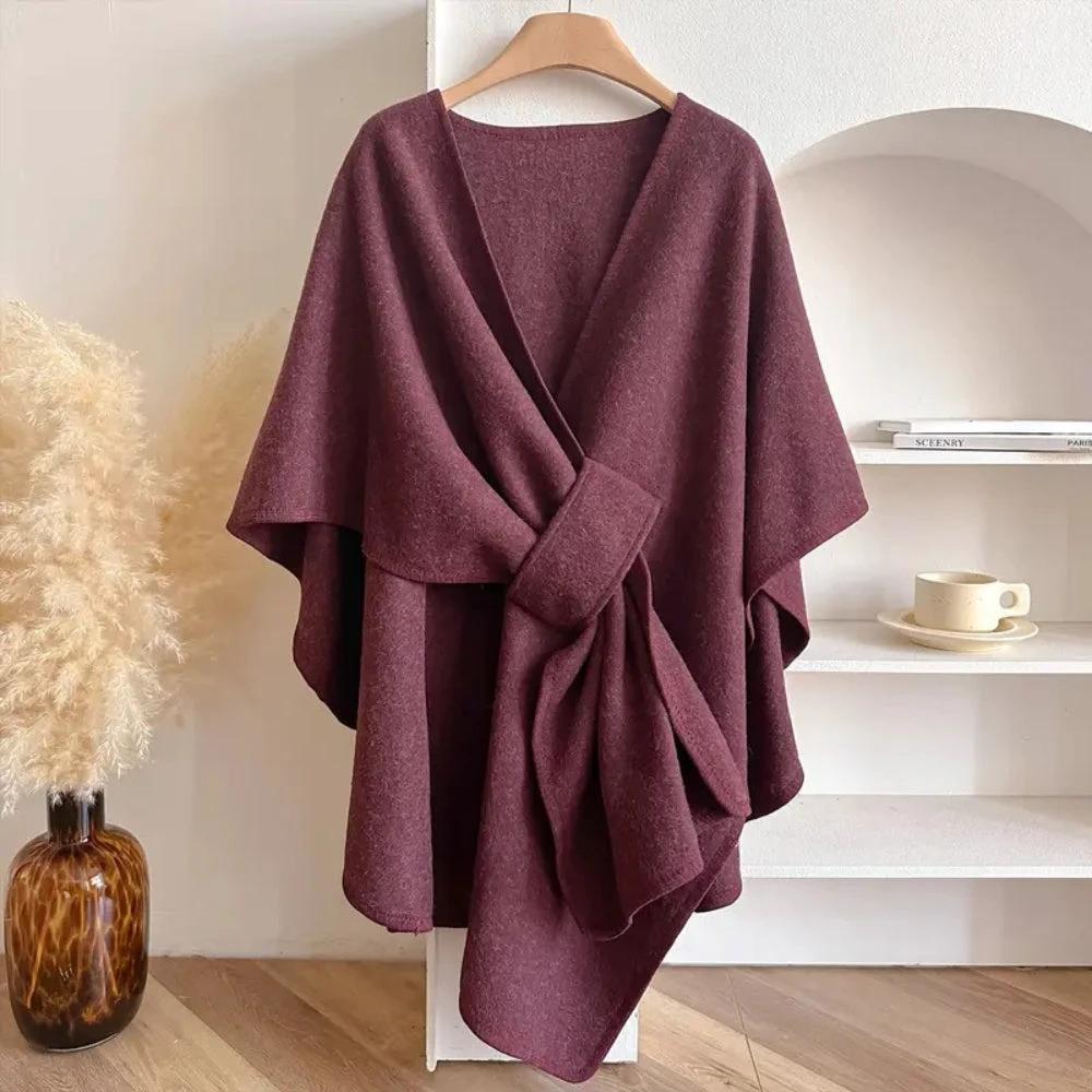 Luxurious Poncho Windproof Shawl Coat by Casa & Beyond