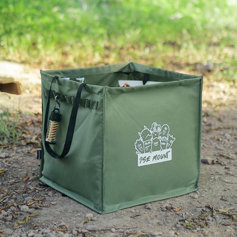 Foldable multifunctional trash can for outdoor use by Bowlift