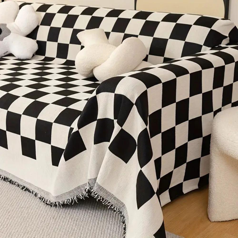 Checkerboard Anti-Scratch Sofa Cover by Casa & Beyond