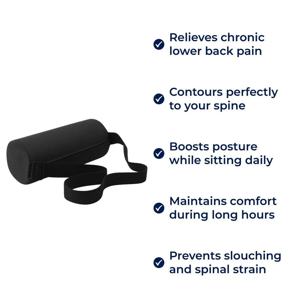 Relieves Lower Back Pain – Contoured Memory Foam – Enhances Posture – Perfect for Office Car Home Chairs Bowlift by Bowlift