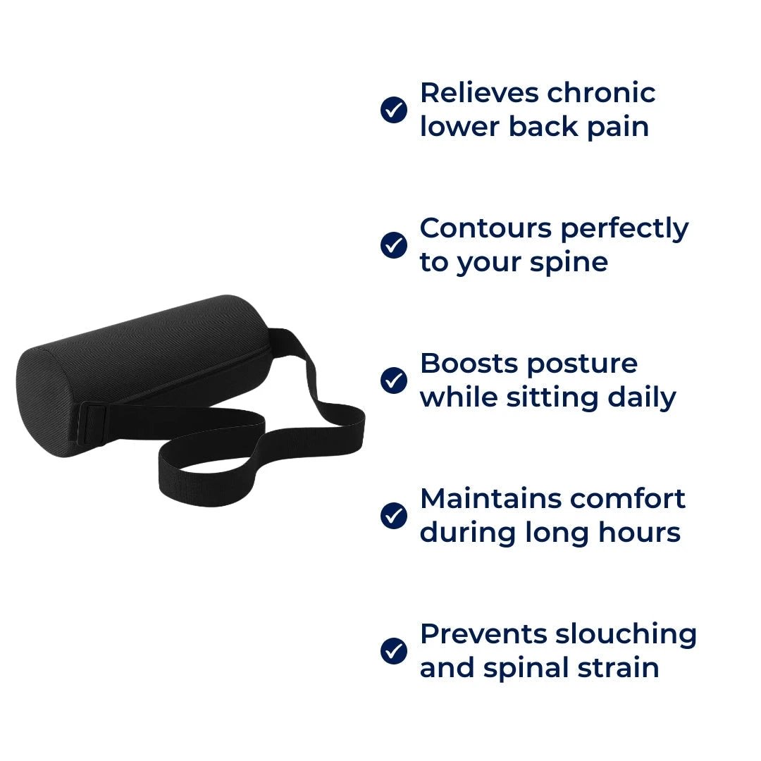 Relieves Lower Back Pain – Contoured Memory Foam – Enhances Posture – Perfect for Office Car Home Chairs Bowlift by Bowlift