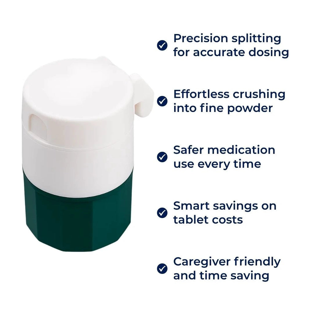 Precision Splitting & Crushing – Durable Compact Case – Easy Swallowing Relief – Safer Dosing – Travel Ready Bowlift by Bowlift