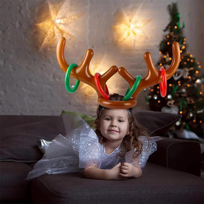 Ring toss game with wooden rings from reindeer Christmas by Bowlift