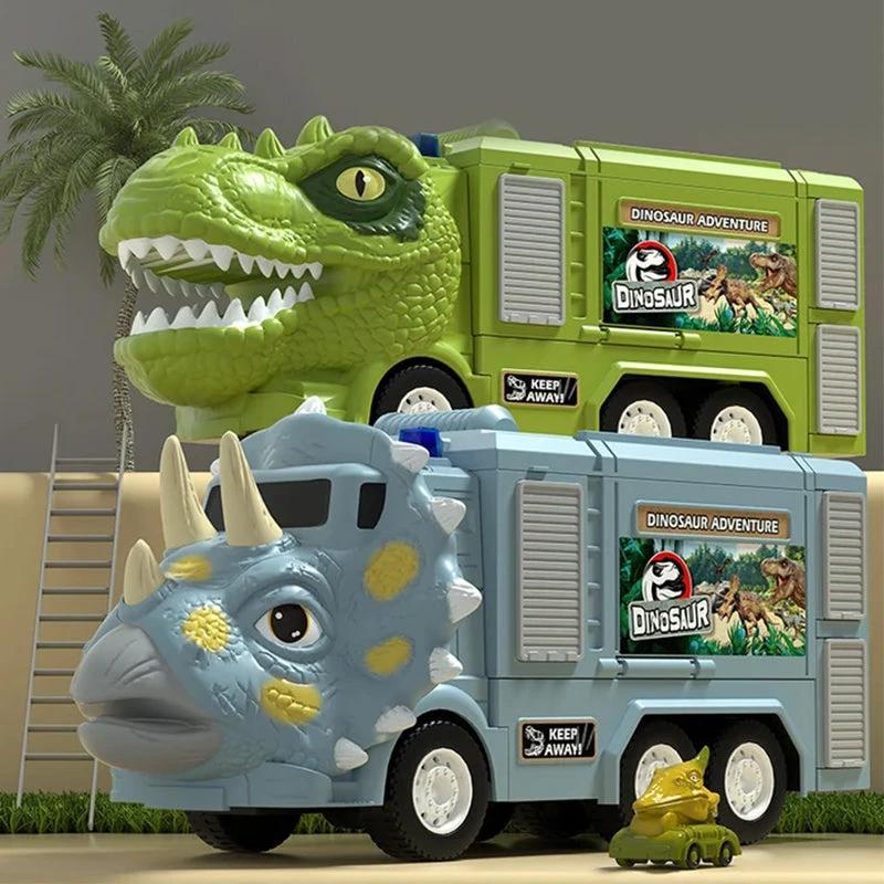 New Engineer Truck Railway Toy Set with Transforming Dinosaurs by Bowlift