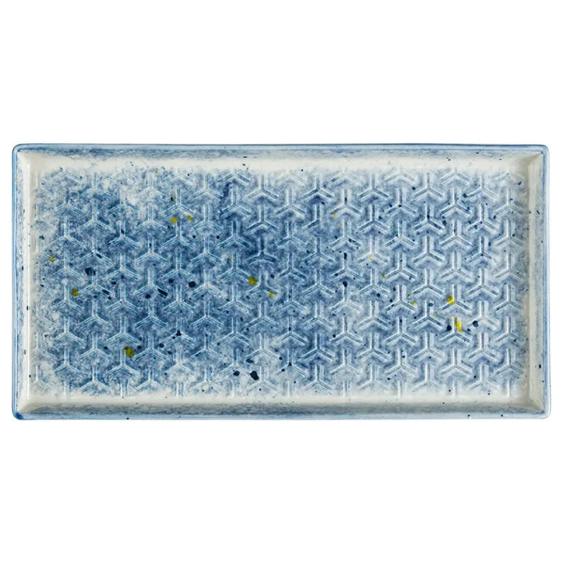 9.5" Ceramic Rectangular Barbecue Plate Restaurant Sushi Plate by Bowlift
