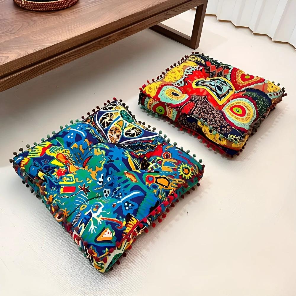 Boho Style Square Floor Cushion by Casa & Beyond