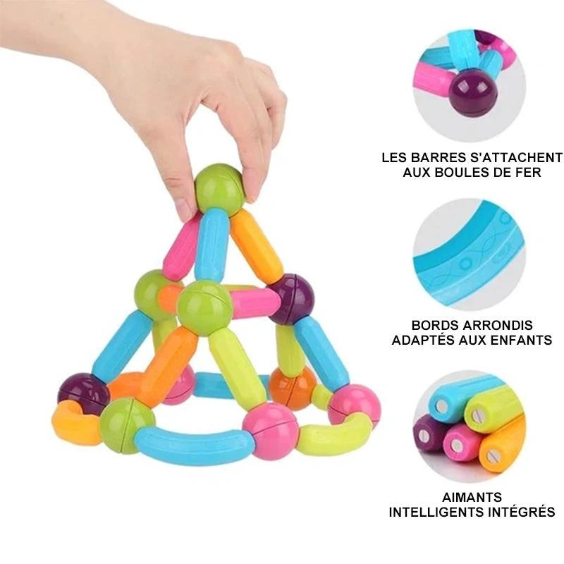 Magnetic construction set with balls and rods by Bowlift