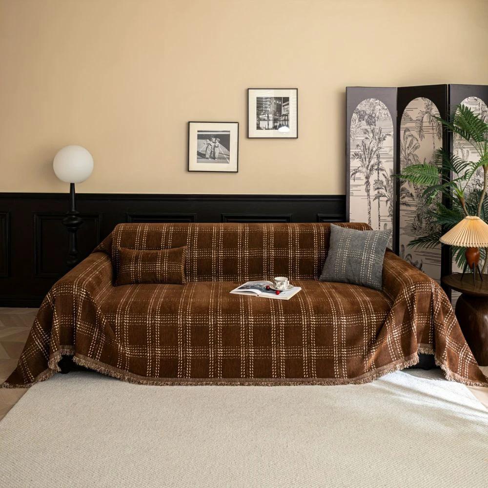 Chesterfield Plaid Sofa Cover by Casa & Beyond