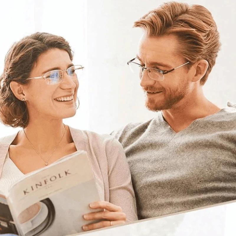 2024 new high hardness anti-blue light sapphire reading glasses dual focus intelligent reading glasses by BowLift