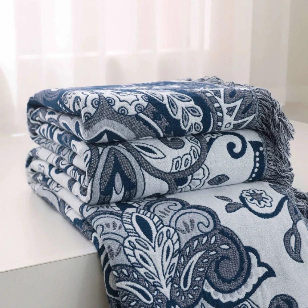 Paisley Dream Cotton Tassel Blanket by Casa & Beyond