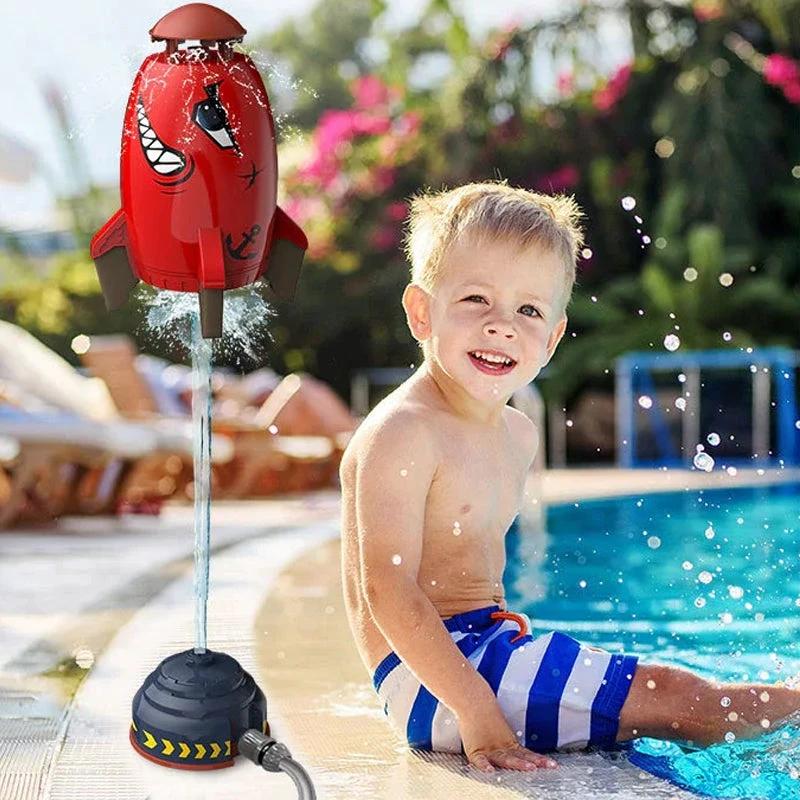 Summer Toy Rocket Sprinkler for Outdoor Use by Bowlift