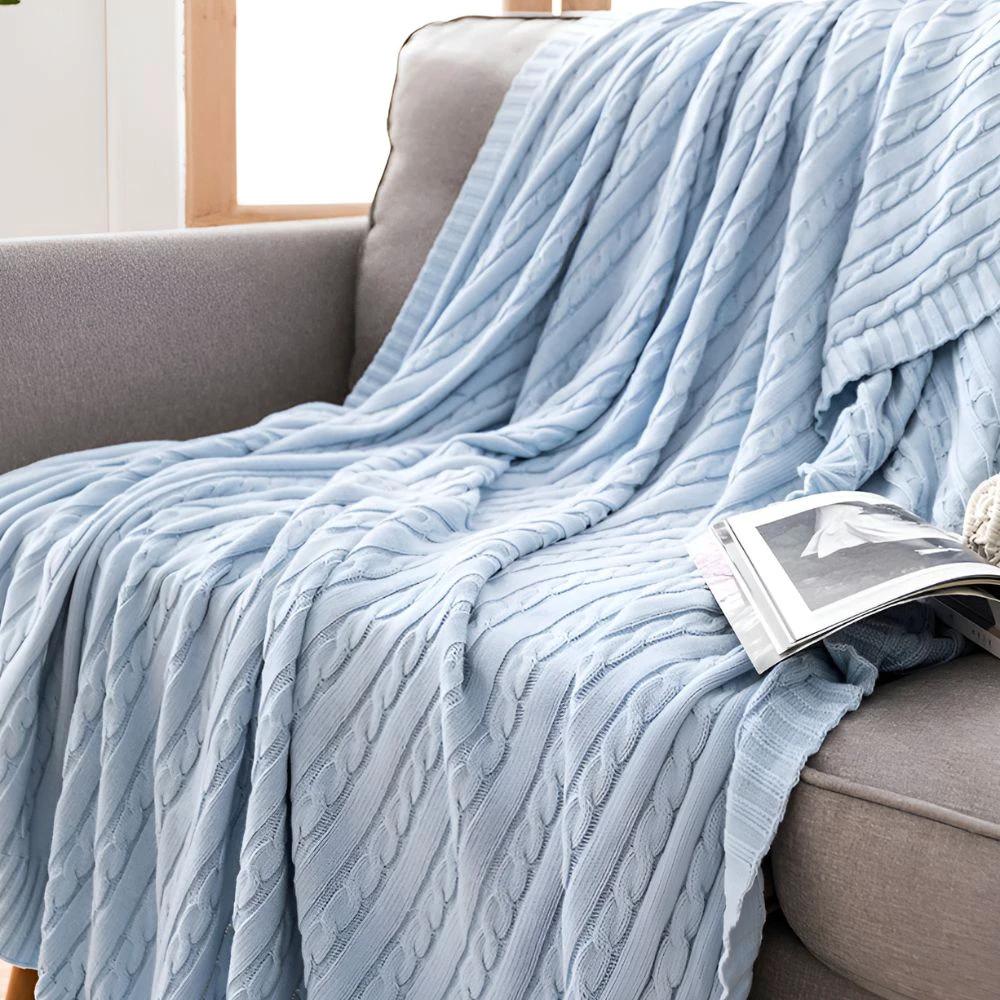 Braid Knitted Cotton Throw by Casa & Beyond