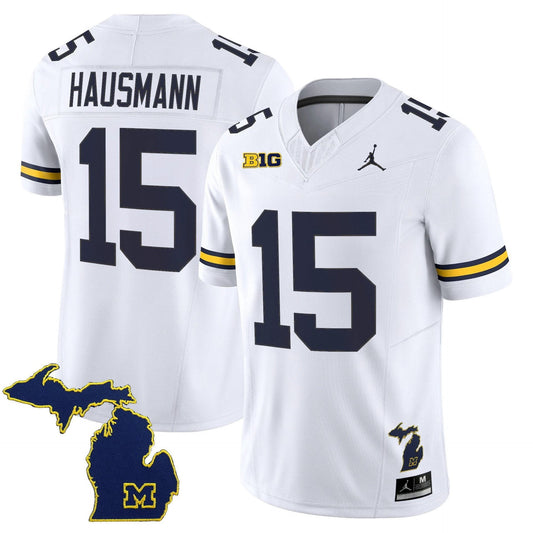 Ernest Hausmann Jersey #15 Michigan Wolverines 2025 Limited V2 Stitched White by My Store NCAA Football Jerseys