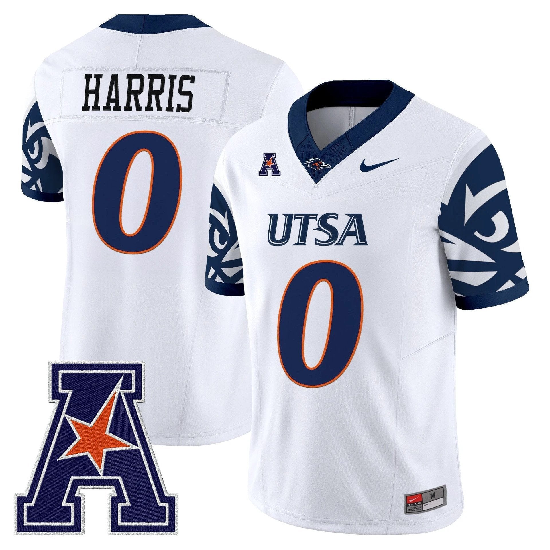 Frank Harris Jersey #0 UTSA Roadrunners 2025 Vapor Limited V2 Stitched White by My Store NCAA Football Jerseys