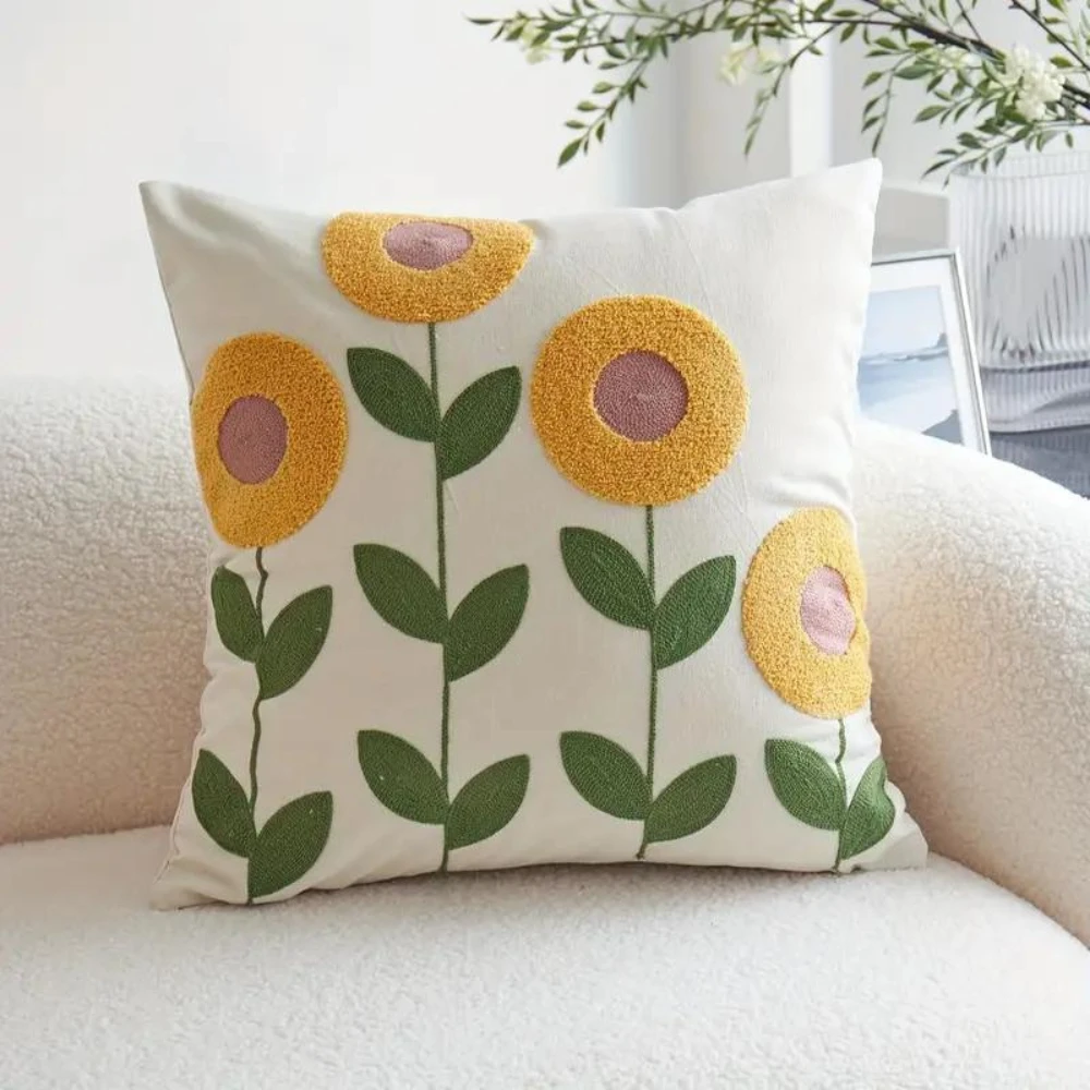 Elegant Plant Patterned Cushion Cover by Casa & Beyond