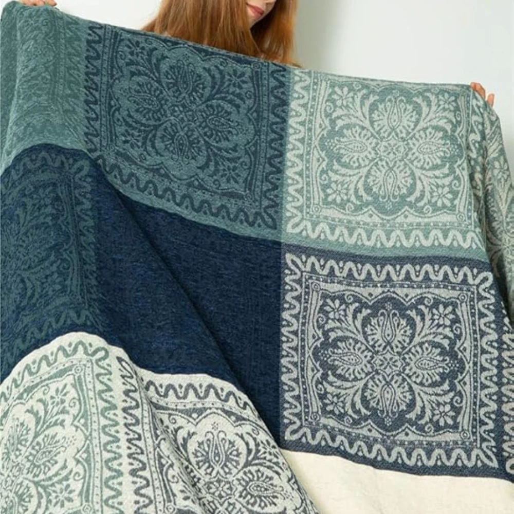 Floral Tassel Knit Bohemian Blanket by Casa & Beyond
