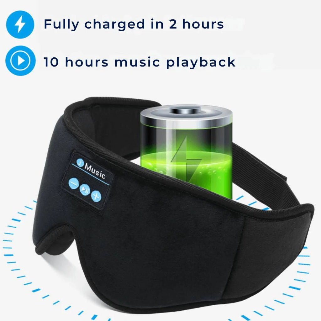 DreamSounds Bluetooth Sleeping Mask with Built-in Headphones | for Travel - Meditation - Light Blocking Comfort Bowlift by Bowlift