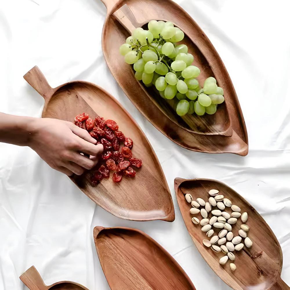 Leaf-Shaped Wooden Serving Plate by Casa & Beyond
