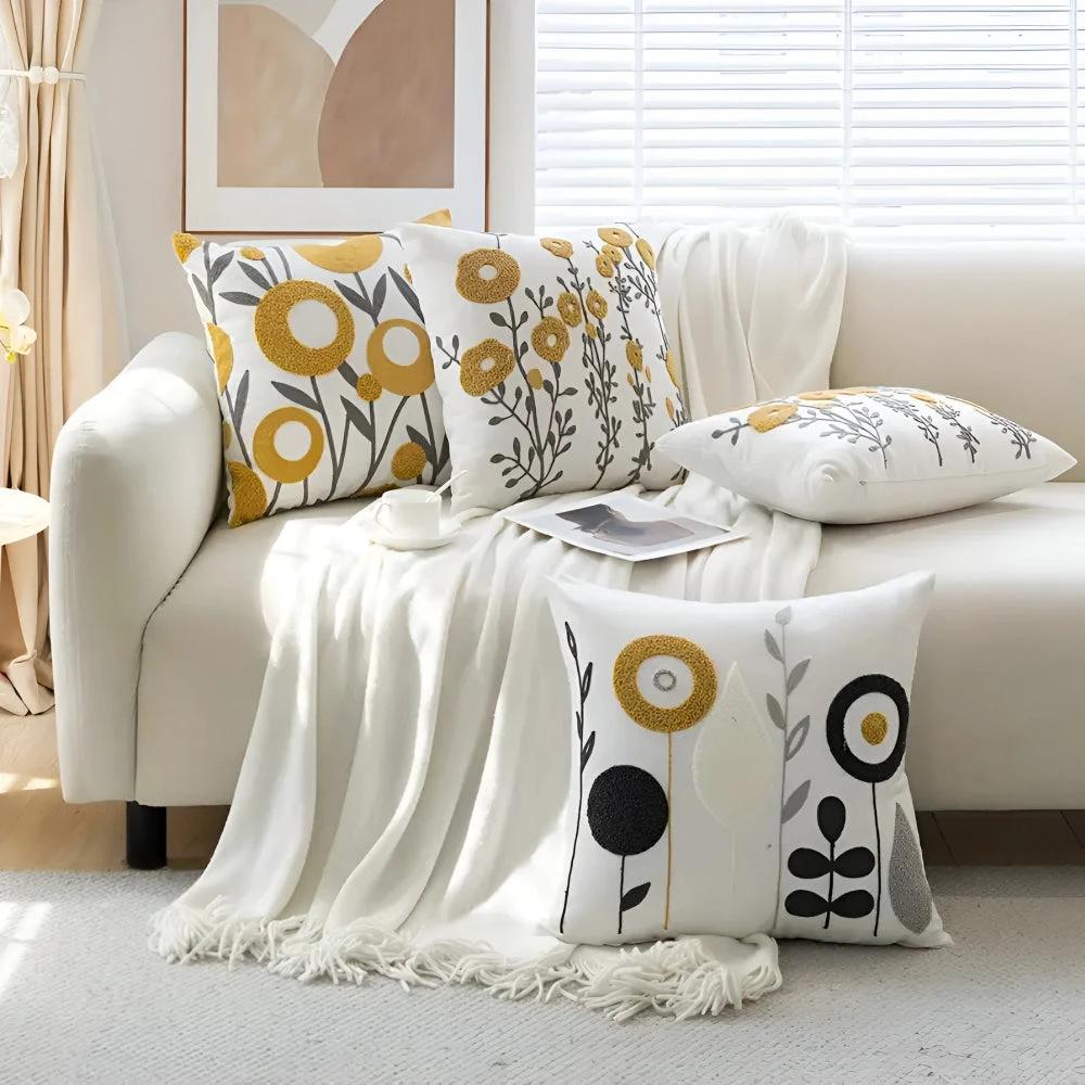 Floral Essence Embroidered Cushion Cover by Casa & Beyond