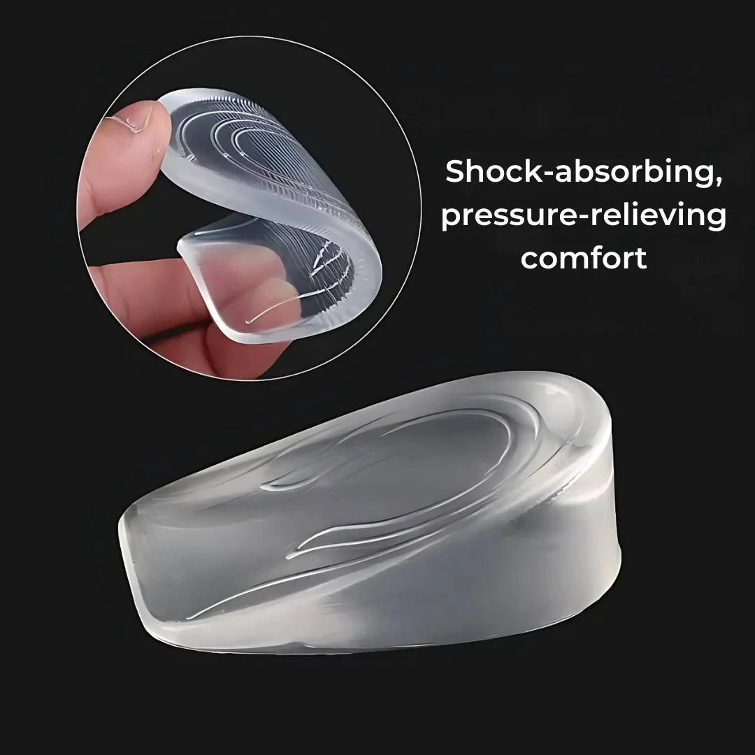 LiftComfort Silicone Gel Heel Lifting Inserts | Height Increase - Pain Relief for Plantar Fasciitis - Shock Absorption - Better Posture Bowlift by Bowlift