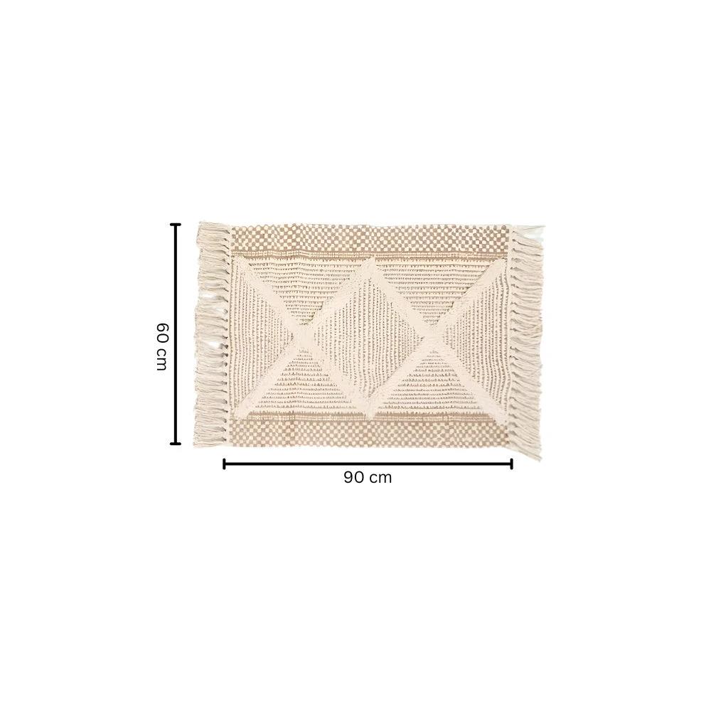 Beige Textured Fringe Tassel Rug by Casa & Beyond