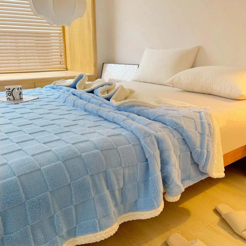 Plush Square Checkerboard Blanket by Casa & Beyond