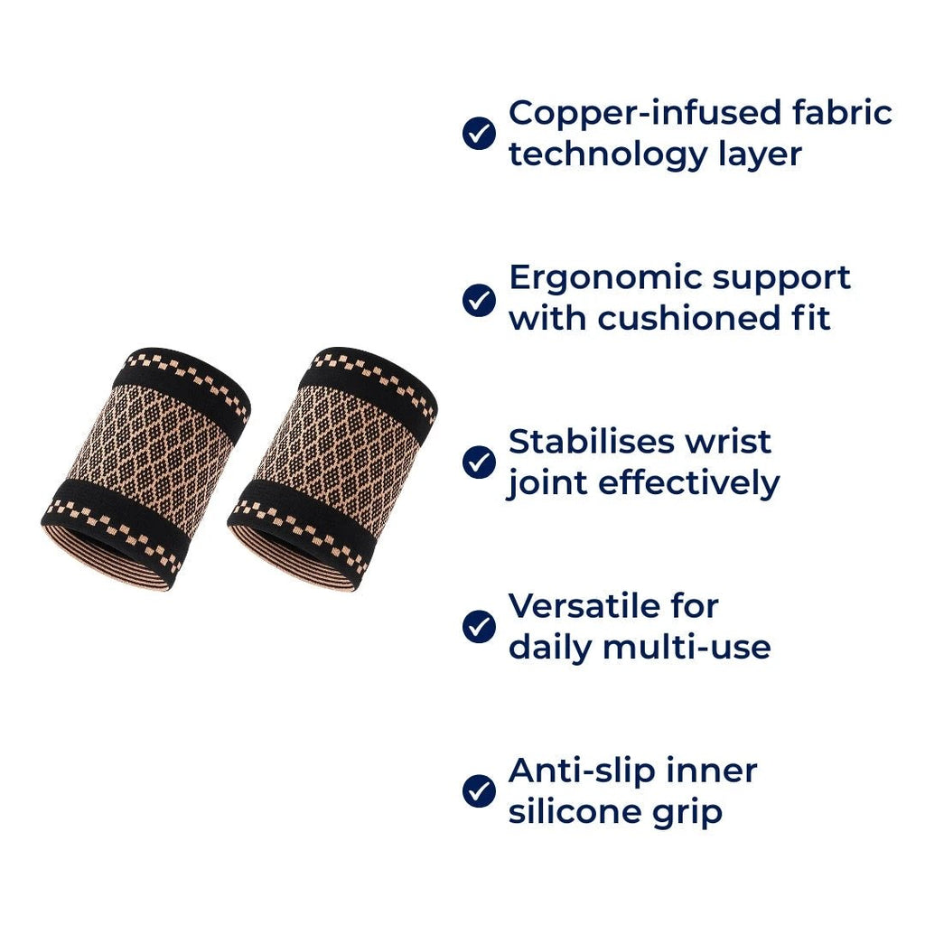 Copper‑Infused Compression for Wrist Pain Relief – Breathable Low‑Profile Sleeve for Everyday & Sports Bowlift by Bowlift
