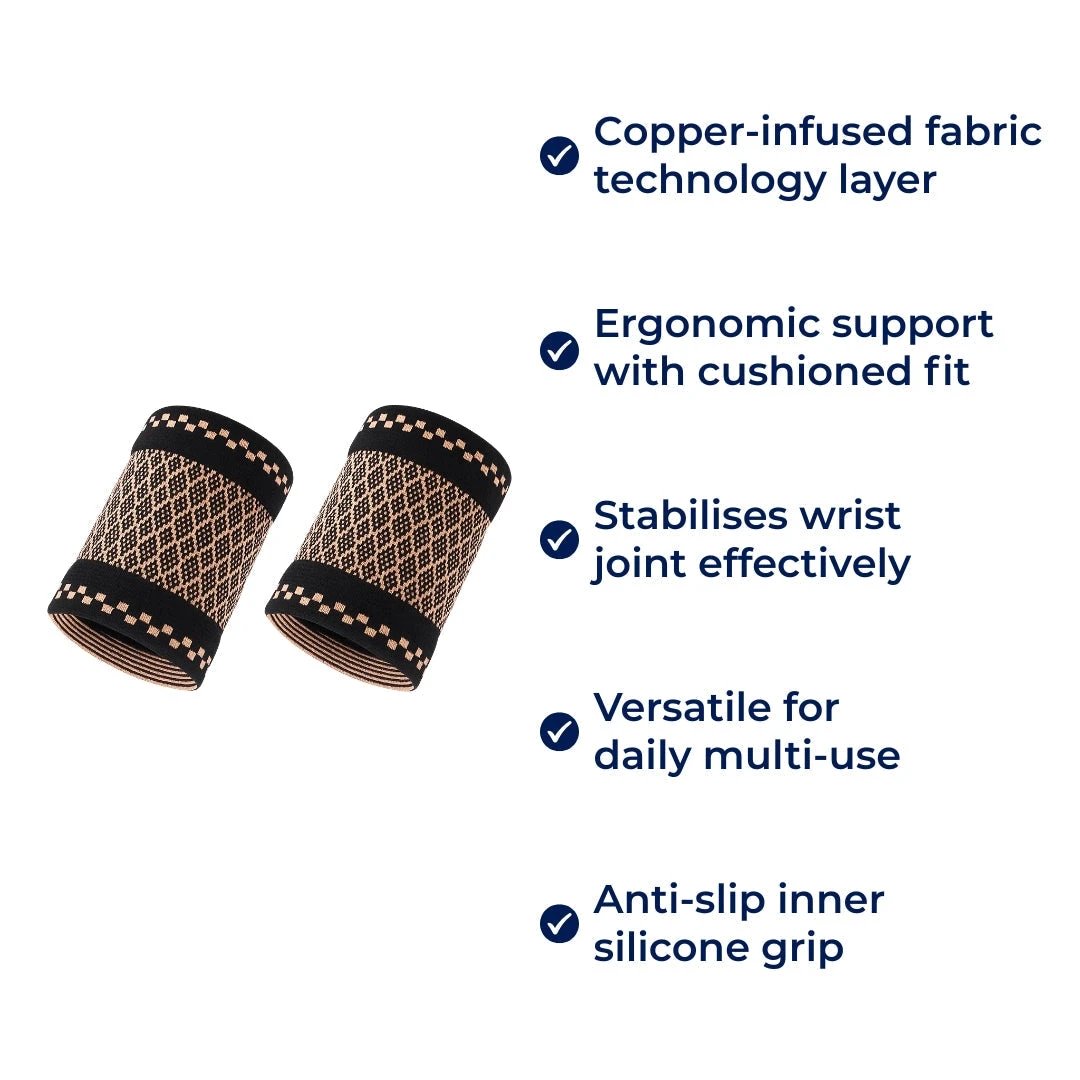 Copper‑Infused Compression for Wrist Pain Relief – Breathable Low‑Profile Sleeve for Everyday & Sports Bowlift by Bowlift