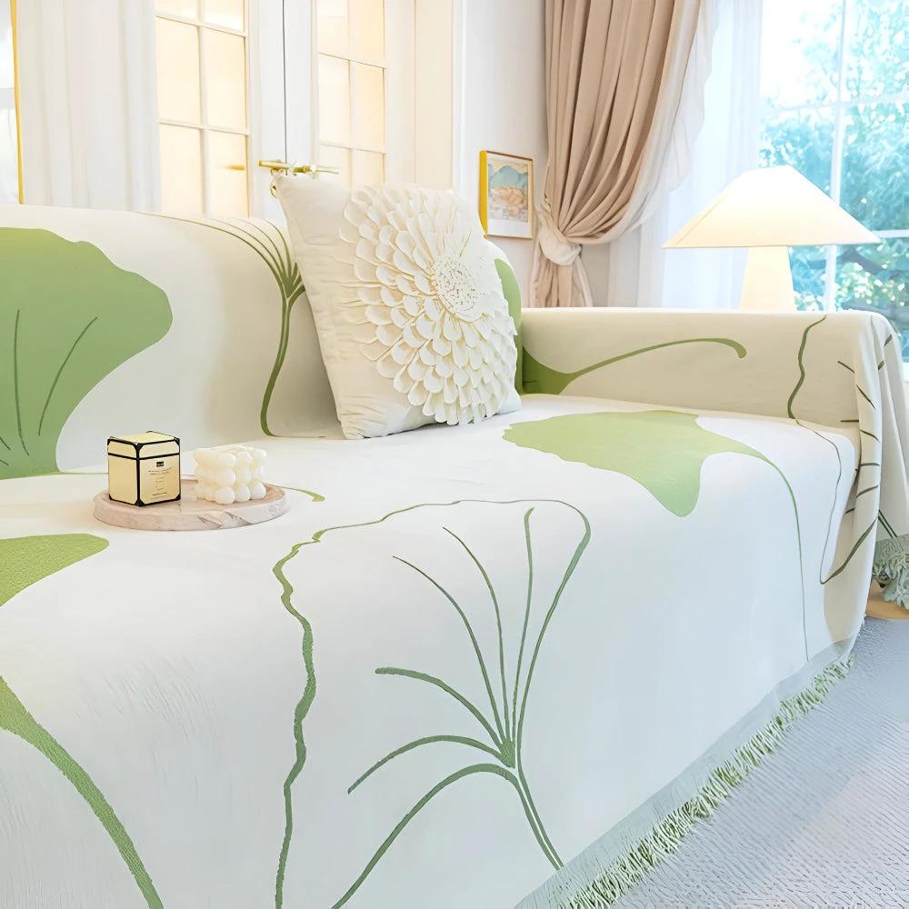 Pastoral Style Ginkgo Leaf Sofa Cover by Casa & Beyond