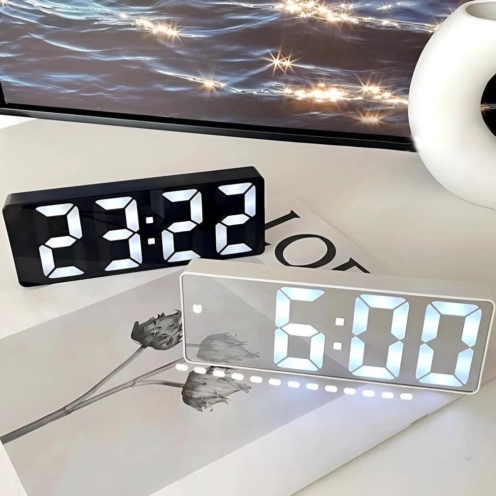 Digital LED Mirror Alarm Clock by Casa & Beyond