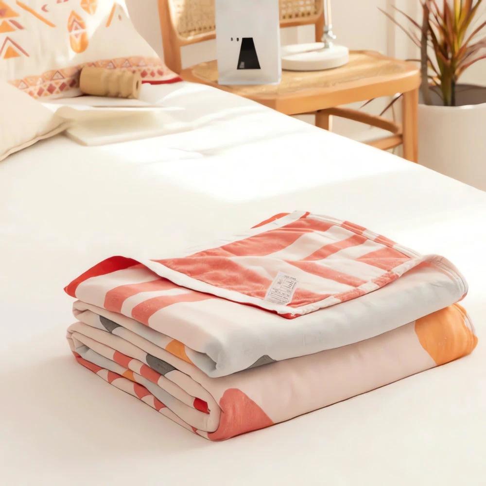 Chevron Design Four-Layer Cotton Blanket by Casa & Beyond