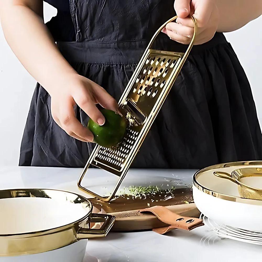 Golden Stainless Steel Grater by Casa & Beyond