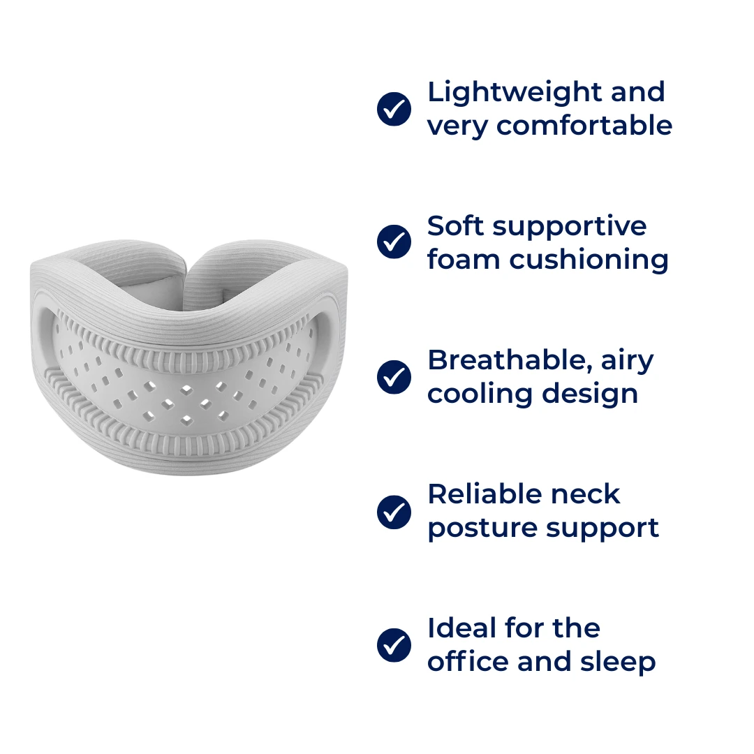 Lightweight Neck Support Brace – Foam Cushioning Breathable Design – Pain Relief for Office & Sleep Bowlift by Bowlift