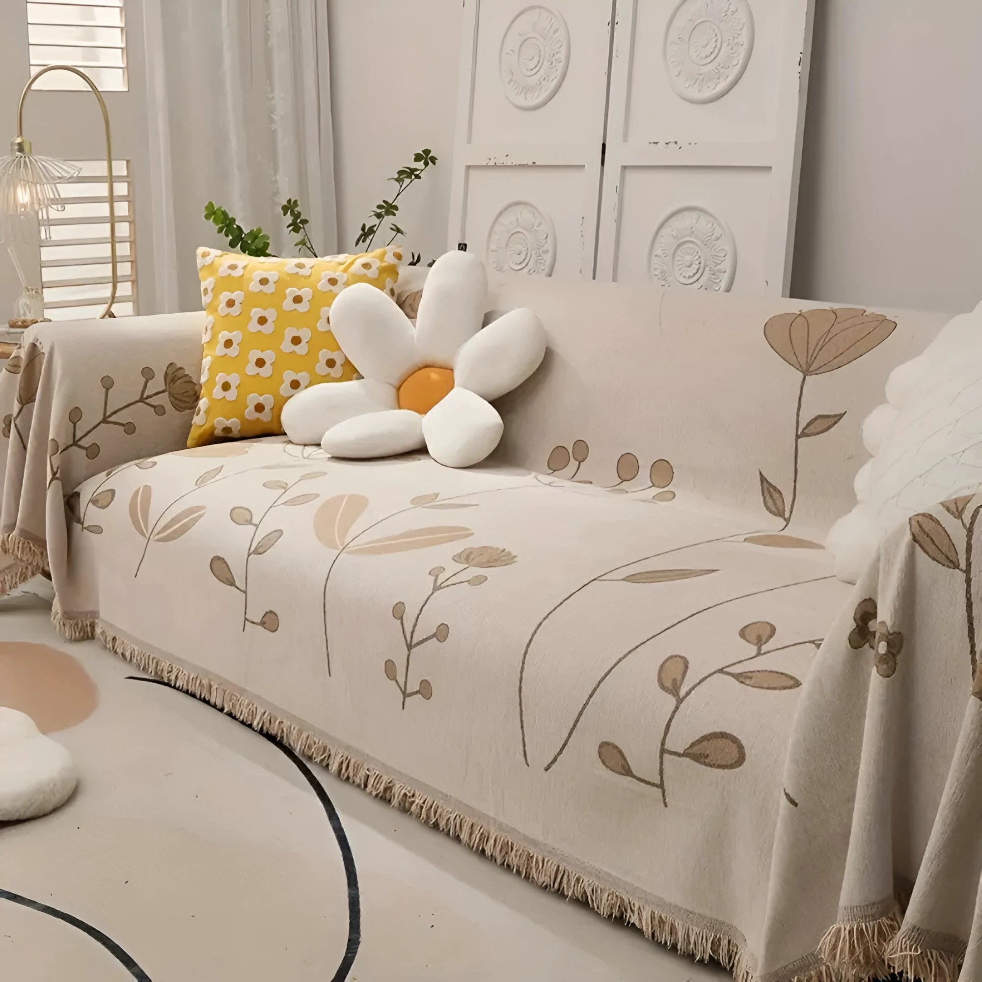 Modern Bloom Reversible Sofa Cover by Casa & Beyond