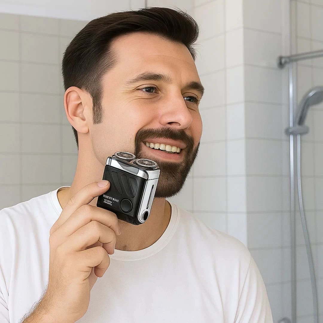 SmoothEdge | Rotary Electric Shaver – Dual-Ring Blades – Water-Resistant – Men's Grooming Bowlift by Bowlift