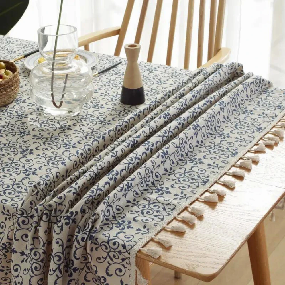 Cottage Chic Patterned Tablecloth by Casa & Beyond