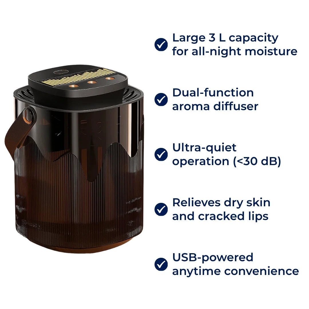 Essential Oil Aroma – Quiet 3 L Tank – Relieves Dry Air, Soothes Skin & Improves Sleep Quality Bowlift by Bowlift