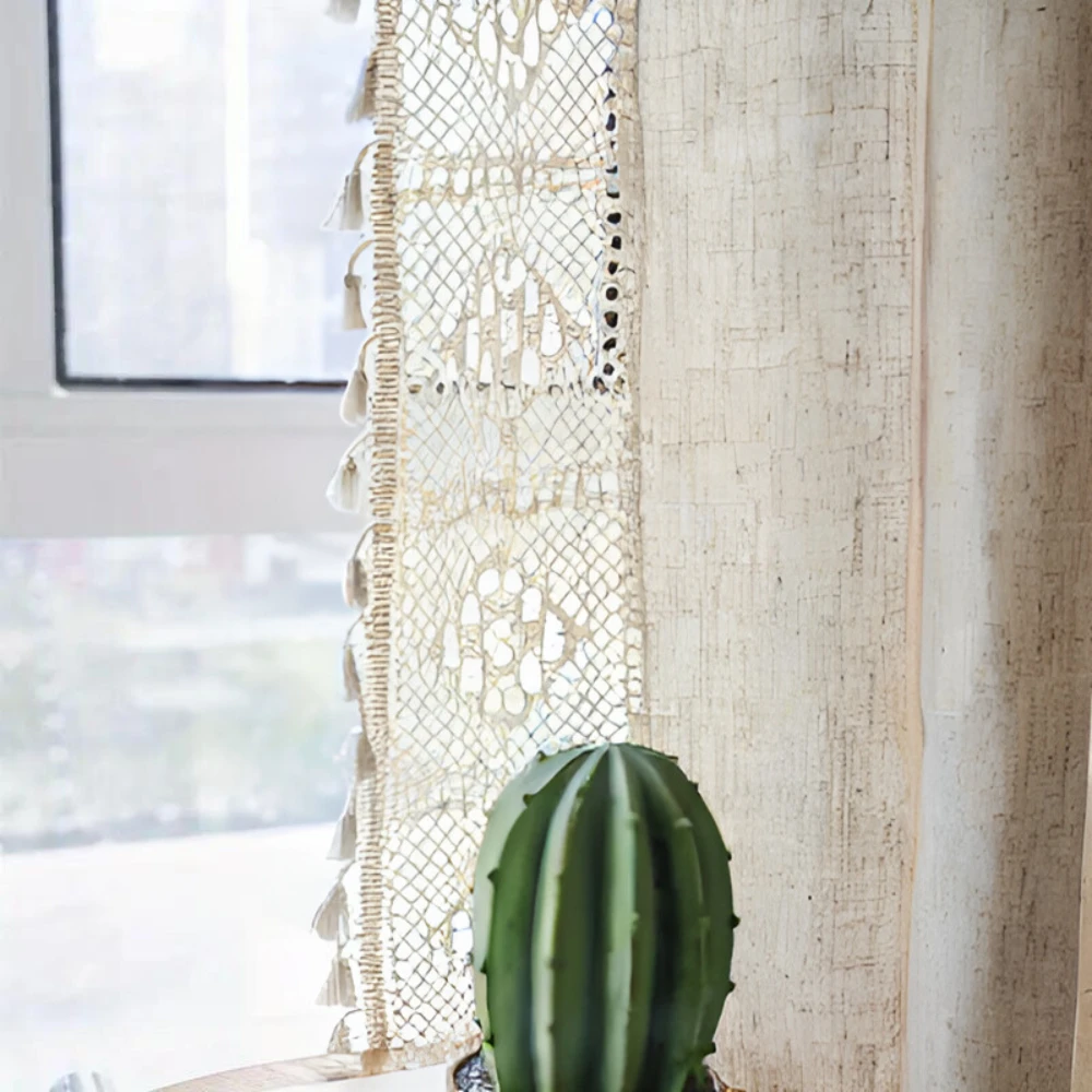 Farmhouse Chic Linen Geometric Curtain by Casa & Beyond