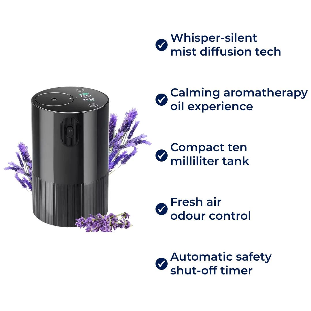 Rechargeable Quiet Mist – 10 ml Silent Timer – Relaxing Aromatherapy for Sleep Stress Relief Office Travel Bowlift by Bowlift