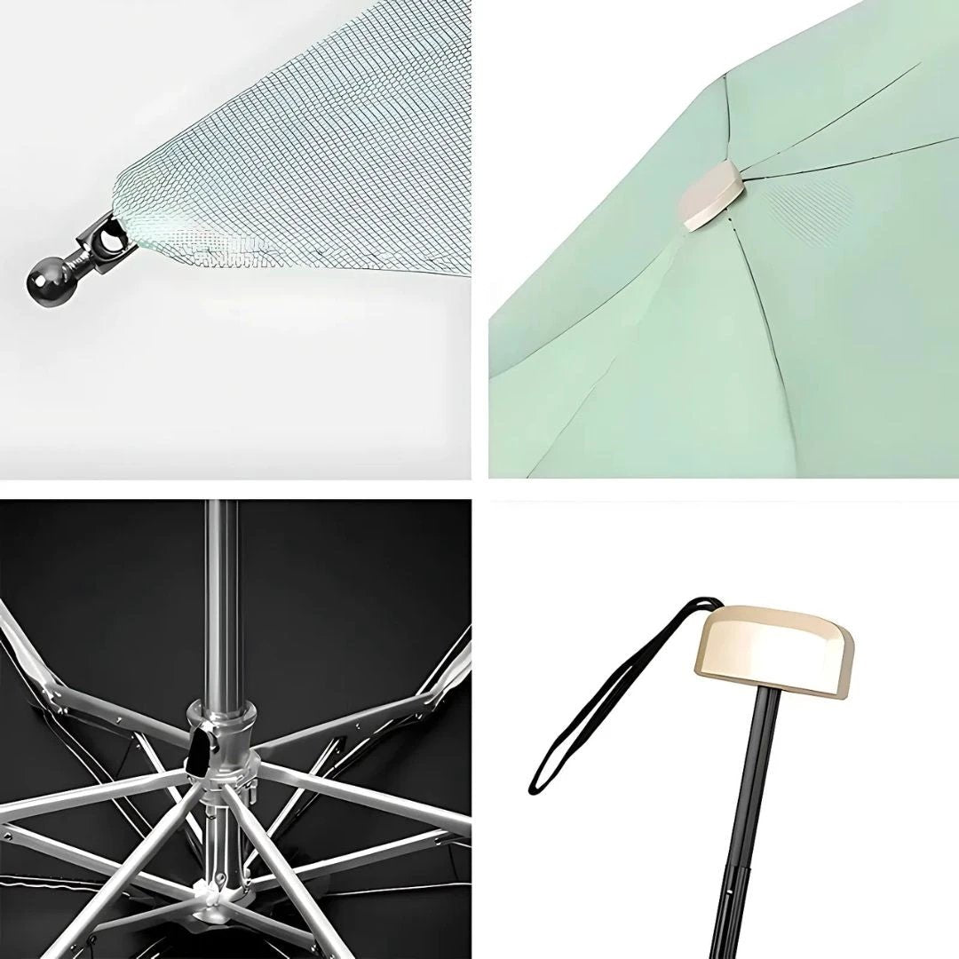 UrbanBrolly | Mini UV Folding Umbrella – UPF 50+ Sun Protection – Water‑Repellent – Lightweight Pocket‑Size Travel Use Bowlift by Bowlift